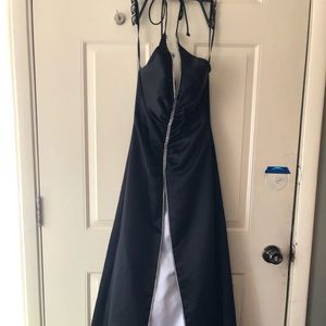 Prom dress, spaghetti strap halter top
